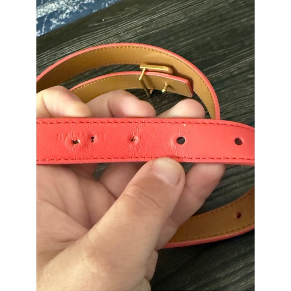 Balmain B-Buckle Leather Belt Sz. S